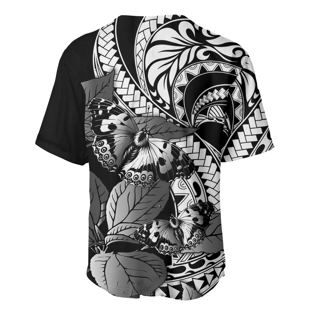 Kamehameha Butterfly Hawaii Baseball Jersey Hawaiian Pulelehua Mamaki Black Color LT14 - Polynesian Pride