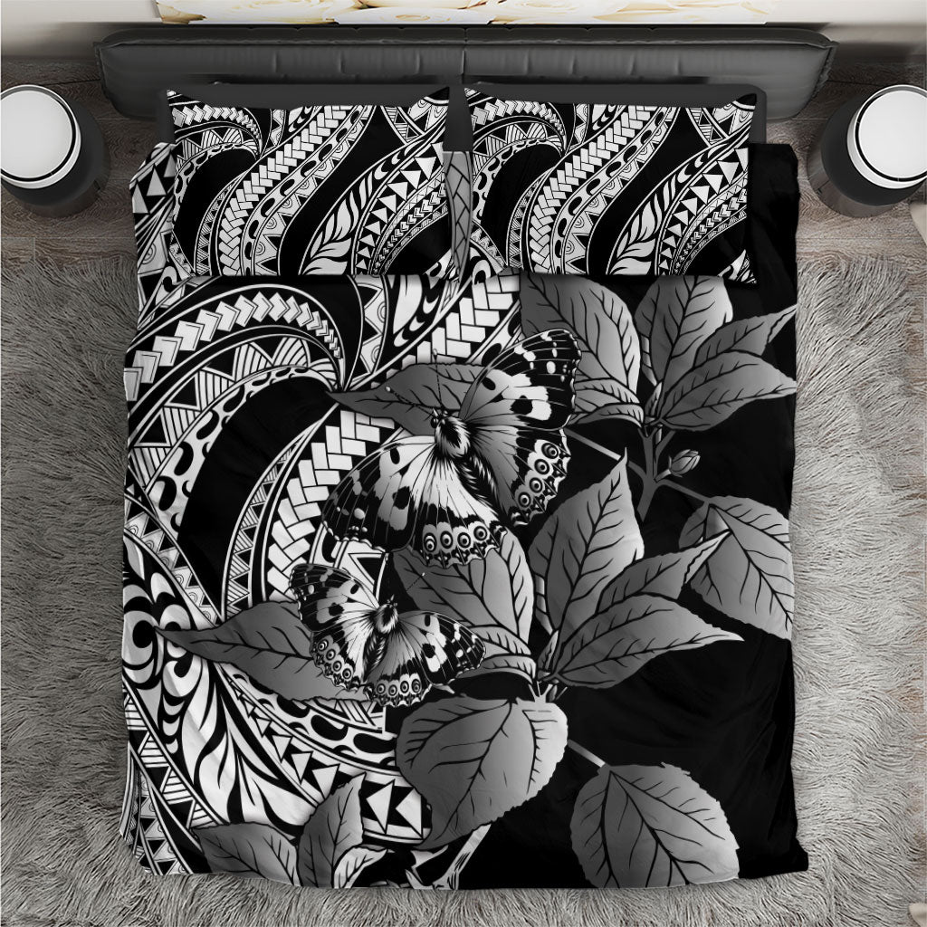Kamehameha Butterfly Hawaii Bedding Set Hawaiian Pulelehua Mamaki Black Color LT14 Black - Polynesian Pride