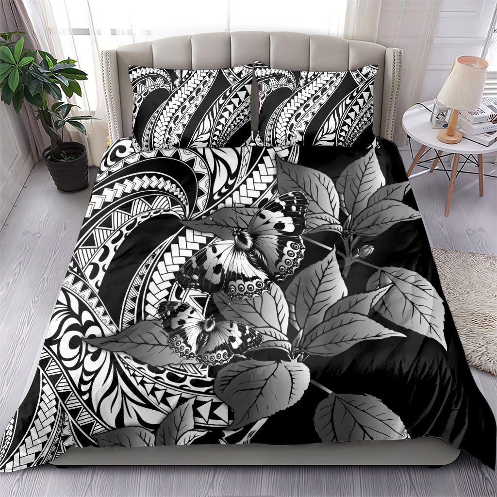 Kamehameha Butterfly Hawaii Bedding Set Hawaiian Pulelehua Mamaki Black Color LT14 - Polynesian Pride