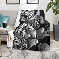 Kamehameha Butterfly Hawaii Blanket Hawaiian Pulelehua Mamaki Black Color