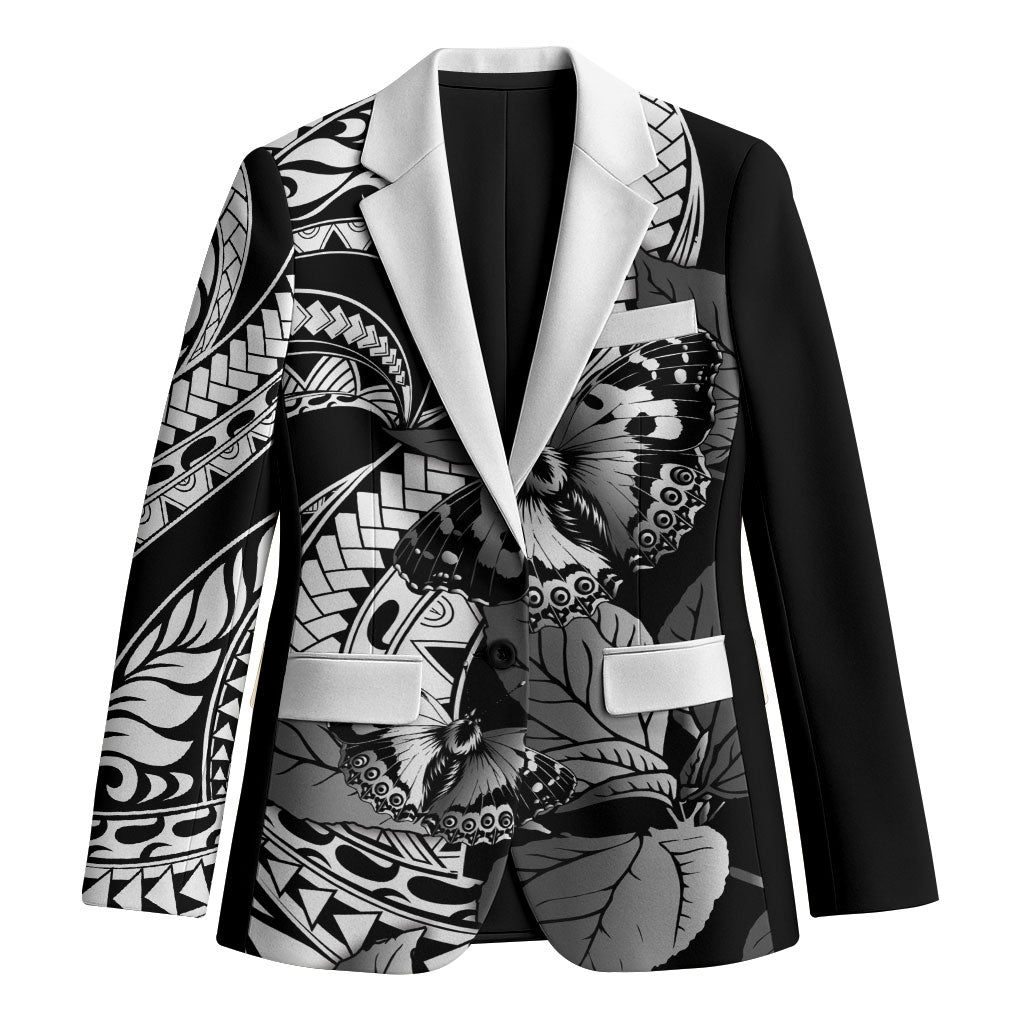 Kamehameha Butterfly Hawaii Blazer Hawaiian Pulelehua Mamaki Black Color