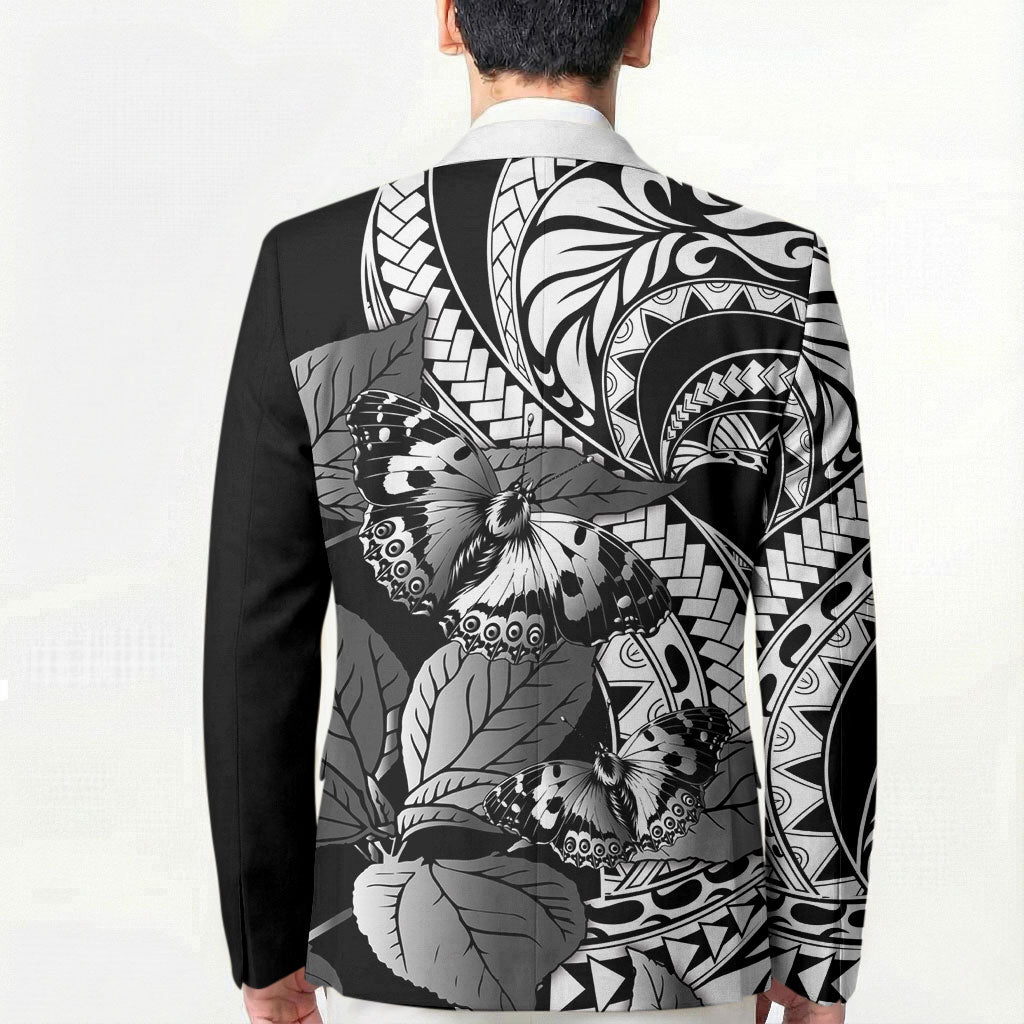 Kamehameha Butterfly Hawaii Blazer Hawaiian Pulelehua Mamaki Black Color LT14 - Polynesian Pride