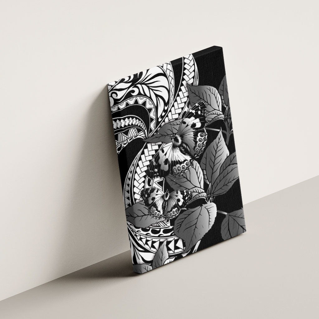 Kamehameha Butterfly Hawaii Canvas Wall Art Hawaiian Pulelehua Mamaki Black Color