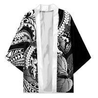 Kamehameha Butterfly Hawaii Kimono Hawaiian Pulelehua Mamaki Black Color LT14 Unisex Black - Polynesian Pride