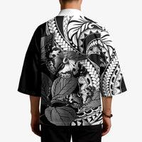 Kamehameha Butterfly Hawaii Kimono Hawaiian Pulelehua Mamaki Black Color LT14 - Polynesian Pride