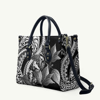 Kamehameha Butterfly Hawaii Leather Bag Hawaiian Pulelehua Mamaki Black Color LT14 Black - Polynesian Pride