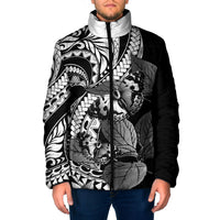 Kamehameha Butterfly Hawaii Padded Jacket Hawaiian Pulelehua Mamaki Black Color LT14 Men Black - Polynesian Pride