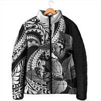 Kamehameha Butterfly Hawaii Padded Jacket Hawaiian Pulelehua Mamaki Black Color LT14 - Polynesian Pride