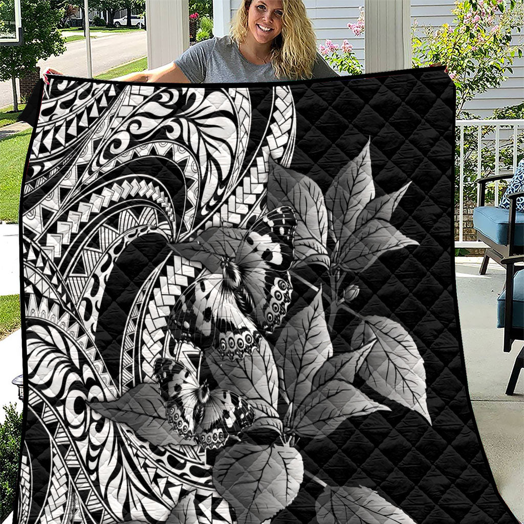 Kamehameha Butterfly Hawaii Quilt Hawaiian Pulelehua Mamaki Black Color LT14 Black - Polynesian Pride