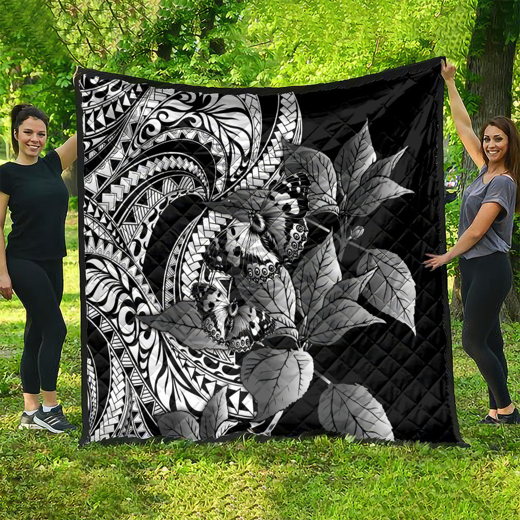 Kamehameha Butterfly Hawaii Quilt Hawaiian Pulelehua Mamaki Black Color LT14 - Polynesian Pride