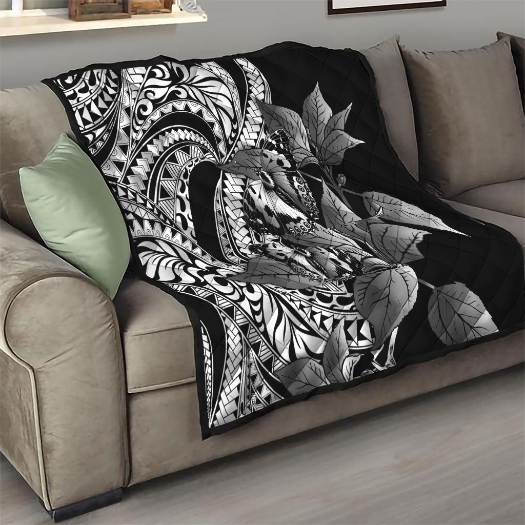 Kamehameha Butterfly Hawaii Quilt Hawaiian Pulelehua Mamaki Black Color LT14 - Polynesian Pride
