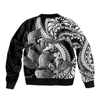 Kamehameha Butterfly Hawaii Sleeve Zip Bomber Jacket Hawaiian Pulelehua Mamaki Black Color LT14 - Polynesian Pride