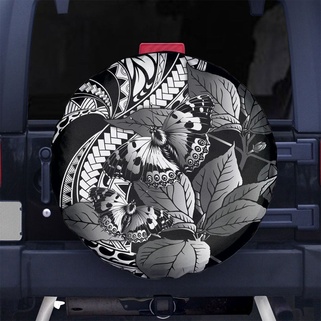 Kamehameha Butterfly Hawaii Spare Tire Cover Hawaiian Pulelehua Mamaki Black Color LT14 No hole Black - Polynesian Pride