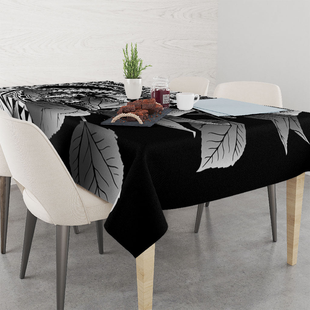 Kamehameha Butterfly Hawaii Tablecloth Hawaiian Pulelehua Mamaki Black Color LT14 - Polynesian Pride