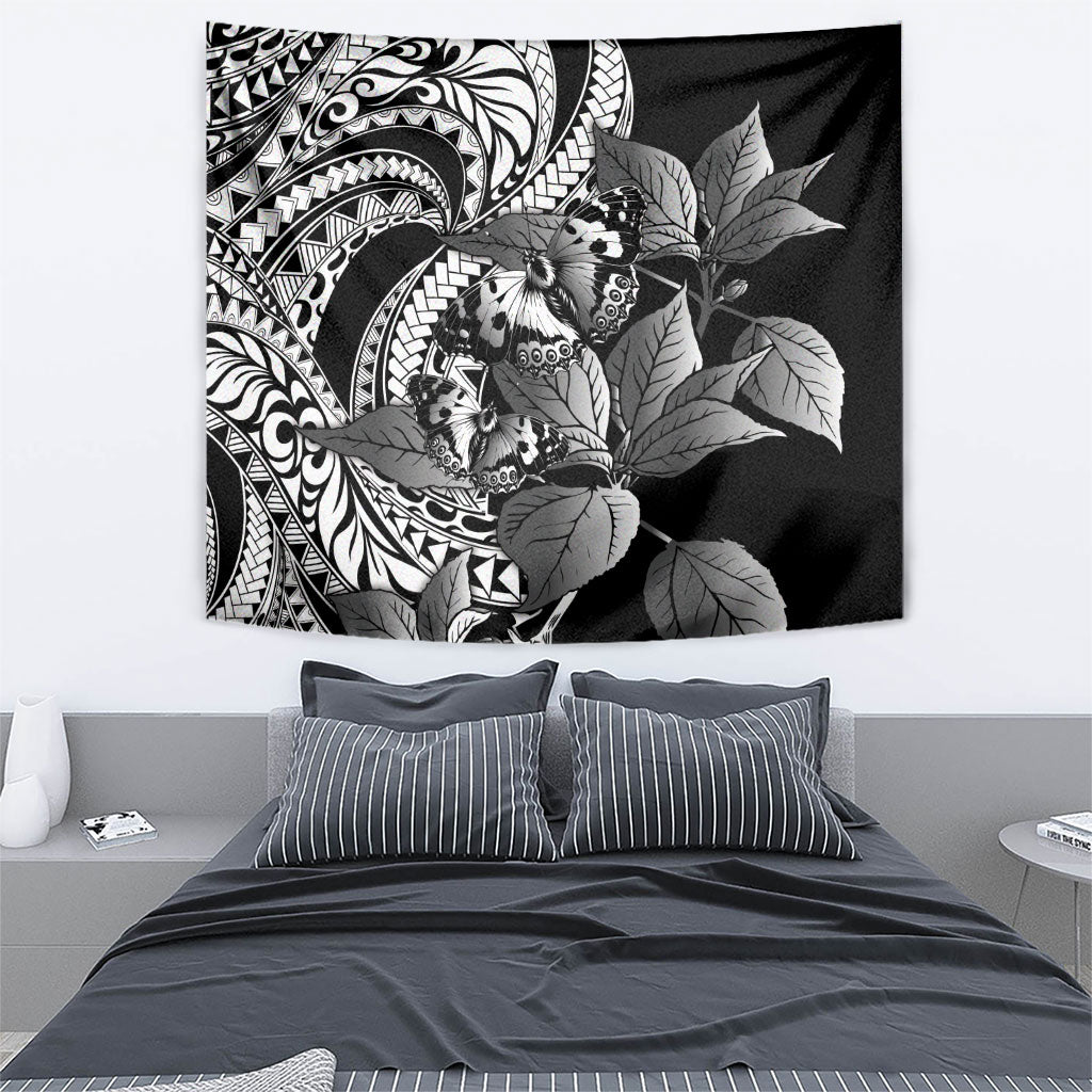 Kamehameha Butterfly Hawaii Tapestry Hawaiian Pulelehua Mamaki Black Color