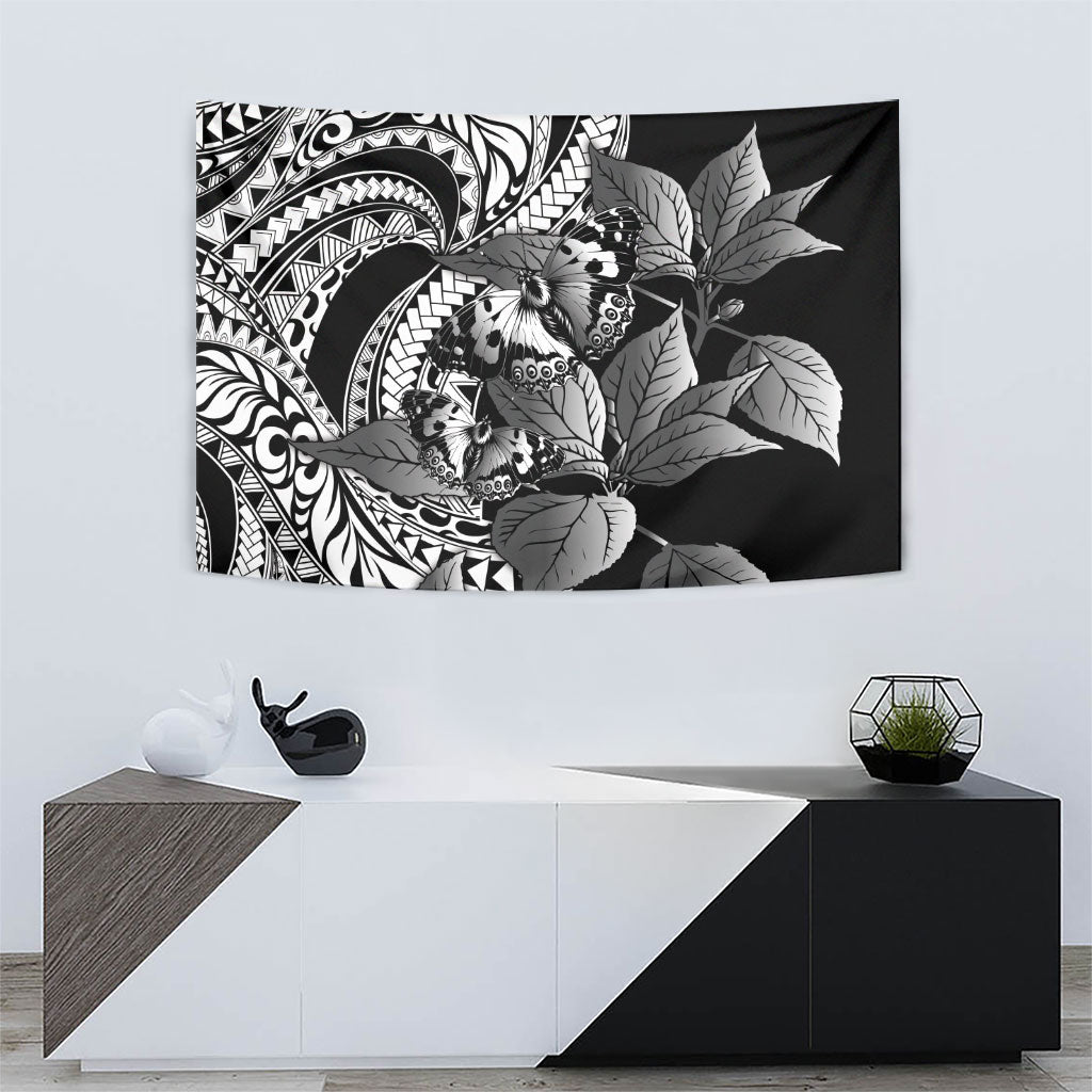 Kamehameha Butterfly Hawaii Tapestry Hawaiian Pulelehua Mamaki Black Color