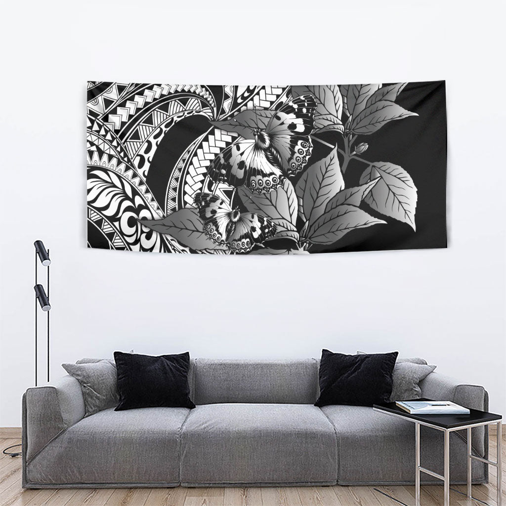Kamehameha Butterfly Hawaii Tapestry Hawaiian Pulelehua Mamaki Black Color