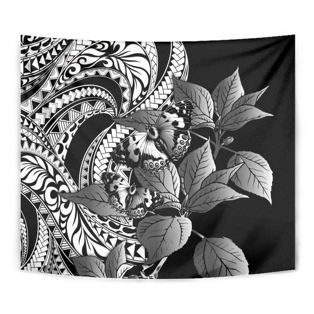 Kamehameha Butterfly Hawaii Tapestry Hawaiian Pulelehua Mamaki Black Color
