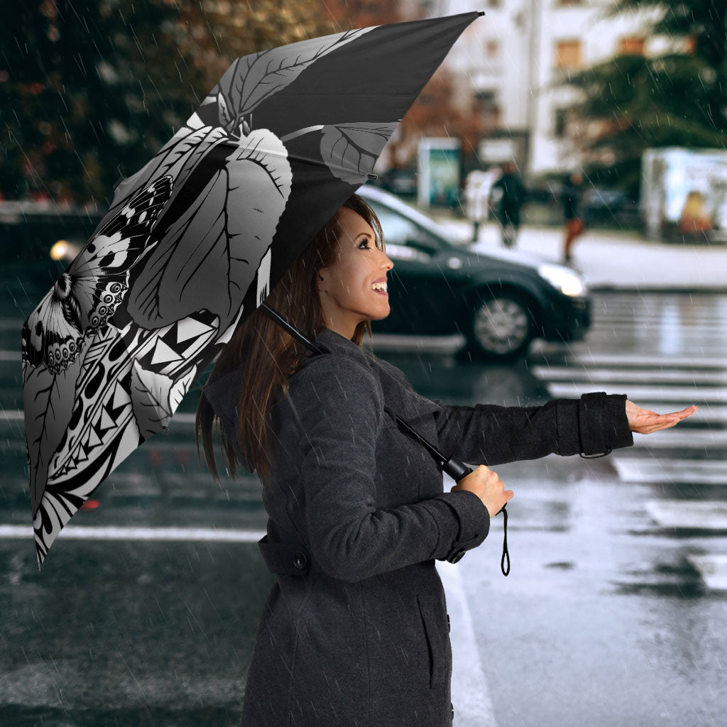 Kamehameha Butterfly Hawaii Umbrella Hawaiian Pulelehua Mamaki Black Color LT14 - Polynesian Pride