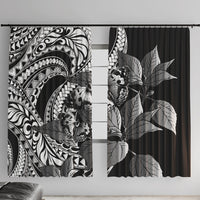Kamehameha Butterfly Hawaii Window Curtain Hawaiian Pulelehua Mamaki Black Color LT14 With Hooks Black - Polynesian Pride