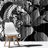 Kamehameha Butterfly Hawaii Window Curtain Hawaiian Pulelehua Mamaki Black Color LT14 - Polynesian Pride
