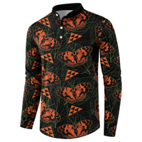 Kamehameha Butterfly Mamaki Hawaii Button Sweatshirt Pulelehua Hawaiian Kakau Seamless Style LT14 - Polynesian Pride