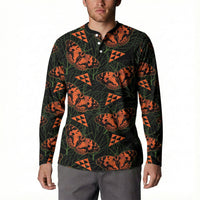 Kamehameha Butterfly Mamaki Hawaii Button Sweatshirt Pulelehua Hawaiian Kakau Seamless Style LT14 - Polynesian Pride