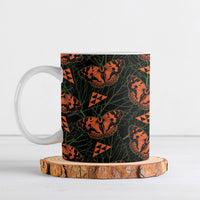 Kamehameha Butterfly Mamaki Hawaii Ceramic Mug Pulelehua Hawaiian Kakau Seamless Style LT14 Black - Polynesian Pride