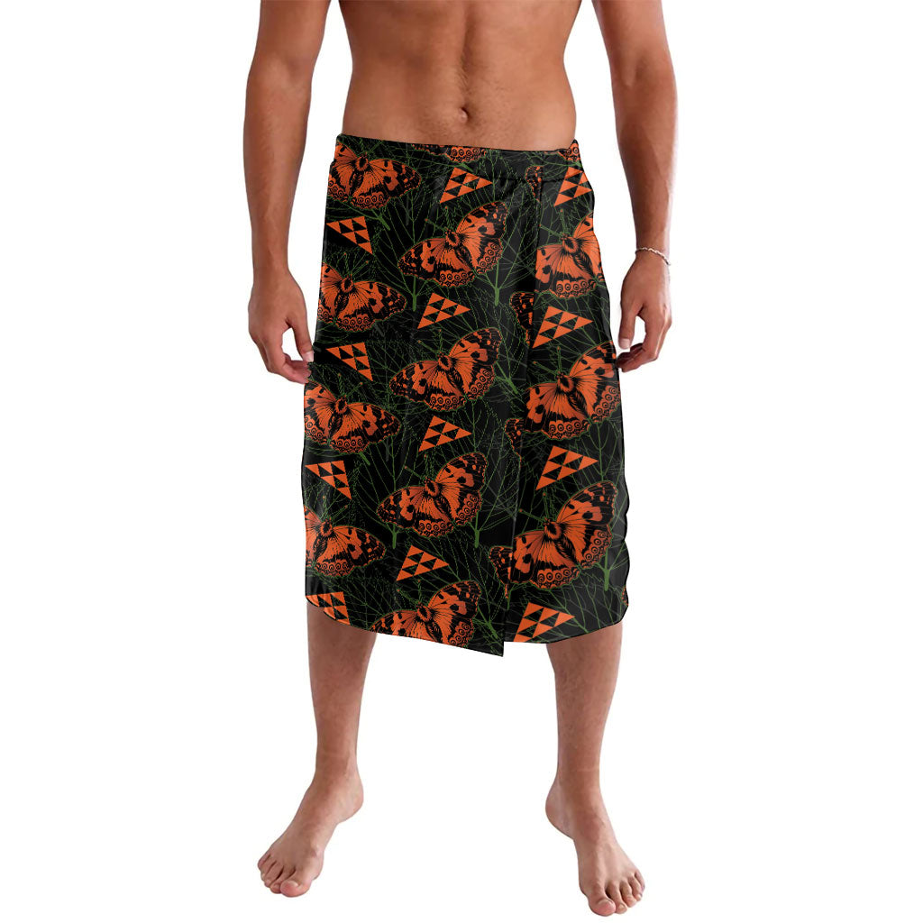 Kamehameha Butterfly Mamaki Hawaii Lavalava Pulelehua Hawaiian Kakau Seamless Style LT14 Black - Polynesian Pride