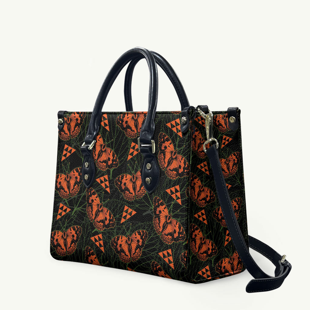 Kamehameha Butterfly Mamaki Hawaii Leather Bag Pulelehua Hawaiian Kakau Seamless Style