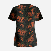 Kamehameha Butterfly Mamaki Hawaii Scrub Top Pulelehua Hawaiian Kakau Seamless Style LT14 - Polynesian Pride