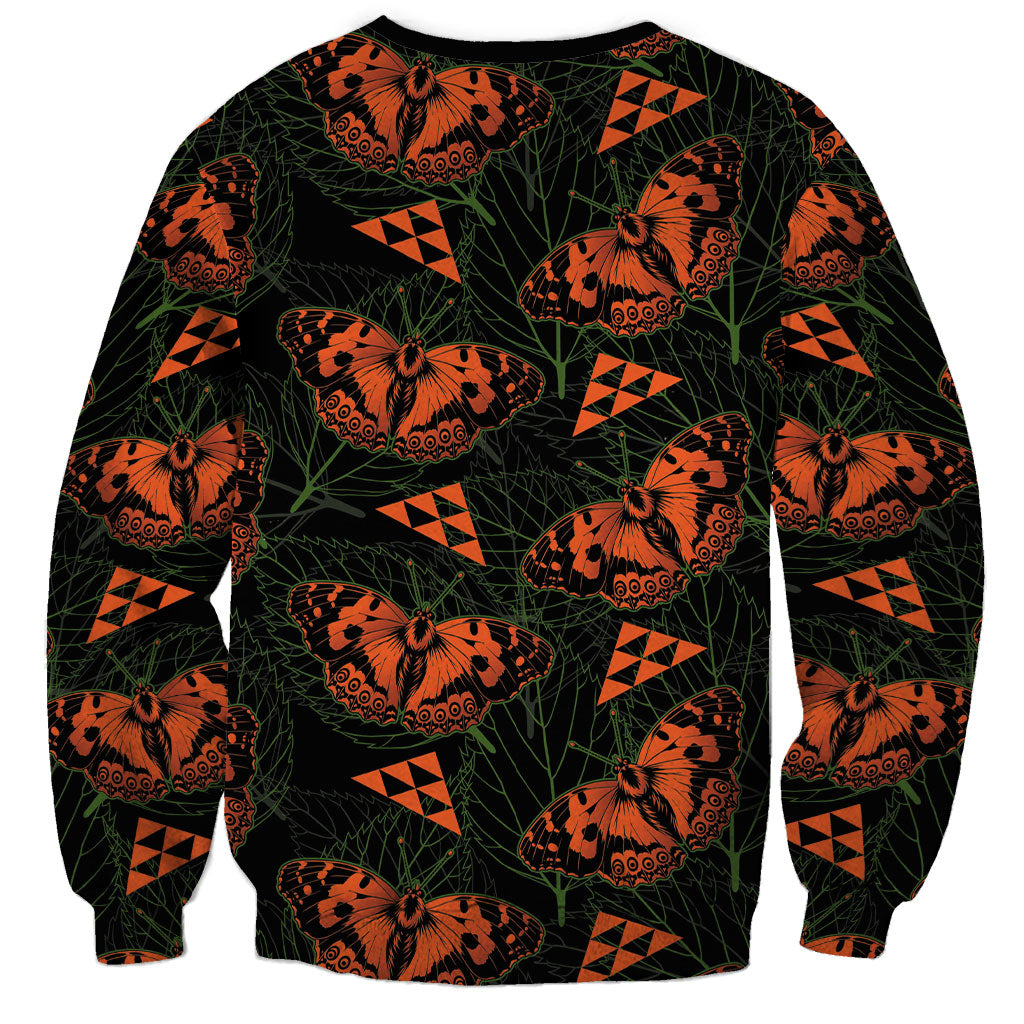 Kamehameha Butterfly Mamaki Hawaii Sweatshirt Pulelehua Hawaiian Kakau Seamless Style