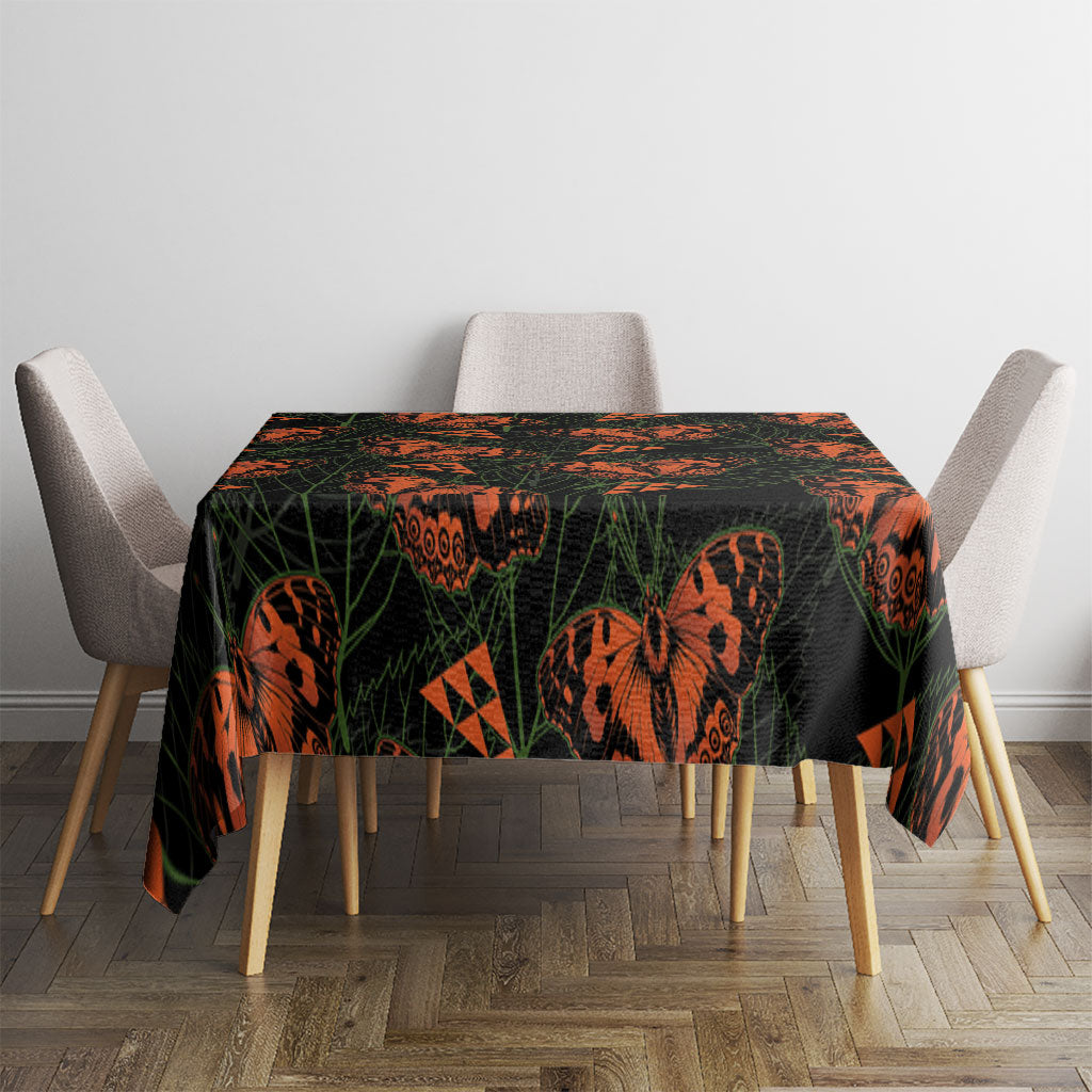 Kamehameha Butterfly Mamaki Hawaii Tablecloth Pulelehua Hawaiian Kakau Seamless Style LT14 - Polynesian Pride