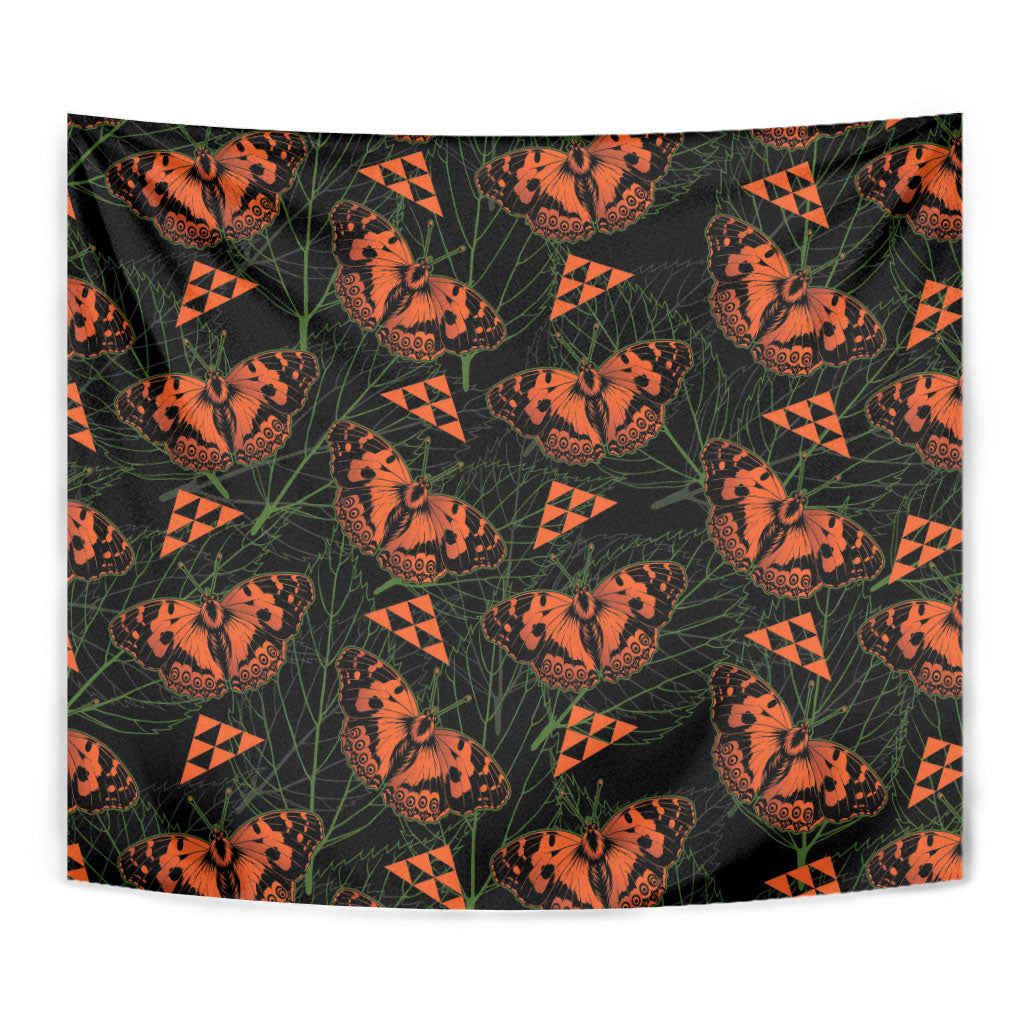 Kamehameha Butterfly Mamaki Hawaii Tapestry Pulelehua Hawaiian Kakau Seamless Style