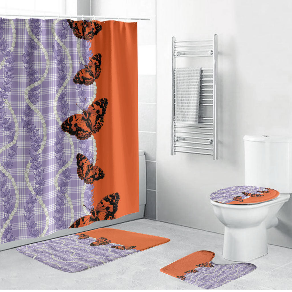 Kamehameha Butterfly Palaka Hawaii Bathroom Set Pulelehua Honohono Pikake Lei