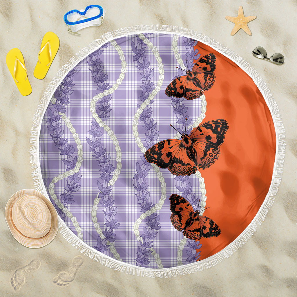 Kamehameha Butterfly Palaka Hawaii Beach Blanket Pulelehua Honohono Pikake Lei
