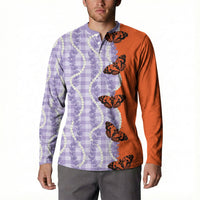 Kamehameha Butterfly Palaka Hawaii Button Sweatshirt Pulelehua Honohono Pikake Lei LT14 - Polynesian Pride