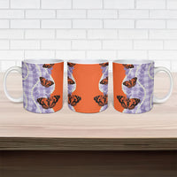 Kamehameha Butterfly Palaka Hawaii Ceramic Mug Pulelehua Honohono Pikake Lei LT14 - Polynesian Pride