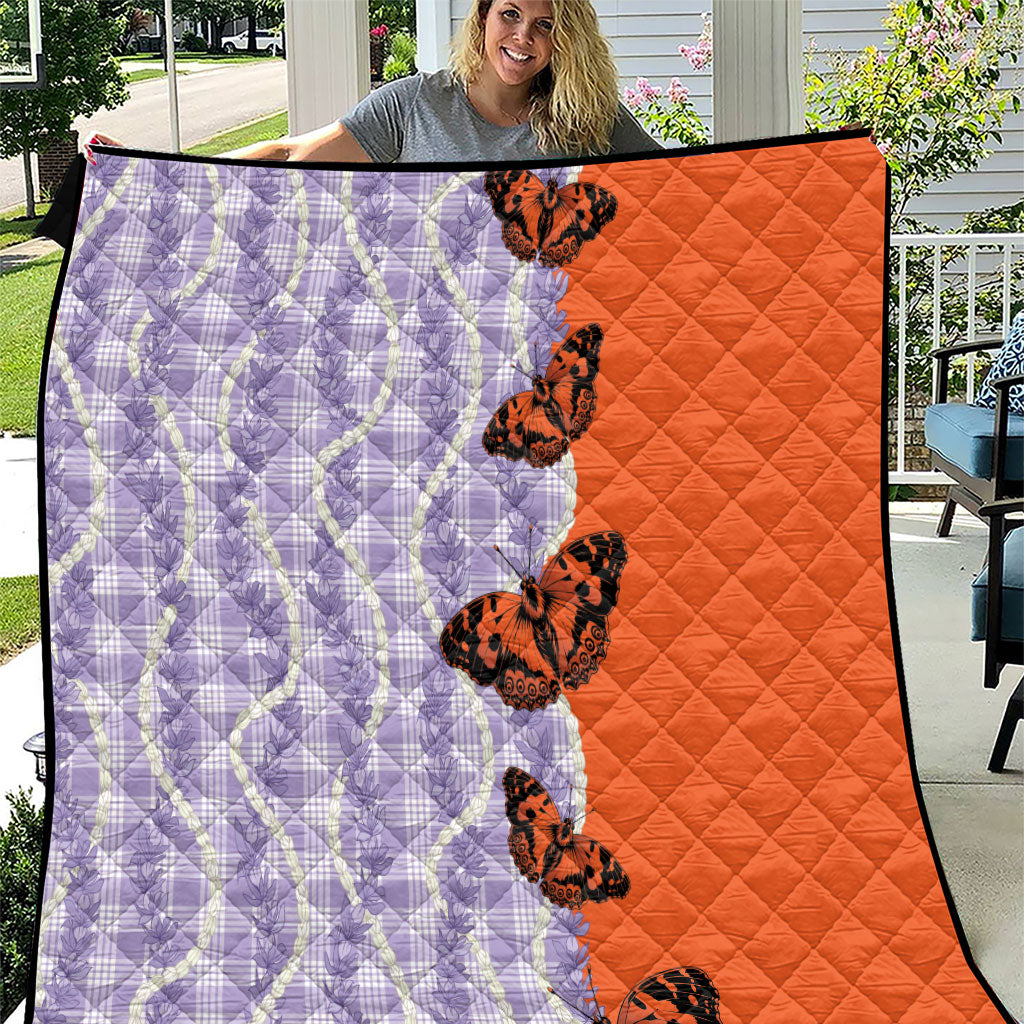 Kamehameha Butterfly Palaka Hawaii Quilt Pulelehua Honohono Pikake Lei LT14 Purple - Polynesian Pride