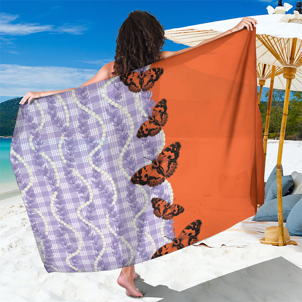 Kamehameha Butterfly Palaka Hawaii Sarong Pulelehua Honohono Pikake Lei LT14 One Size 44 x 66 inches Purple - Polynesian Pride