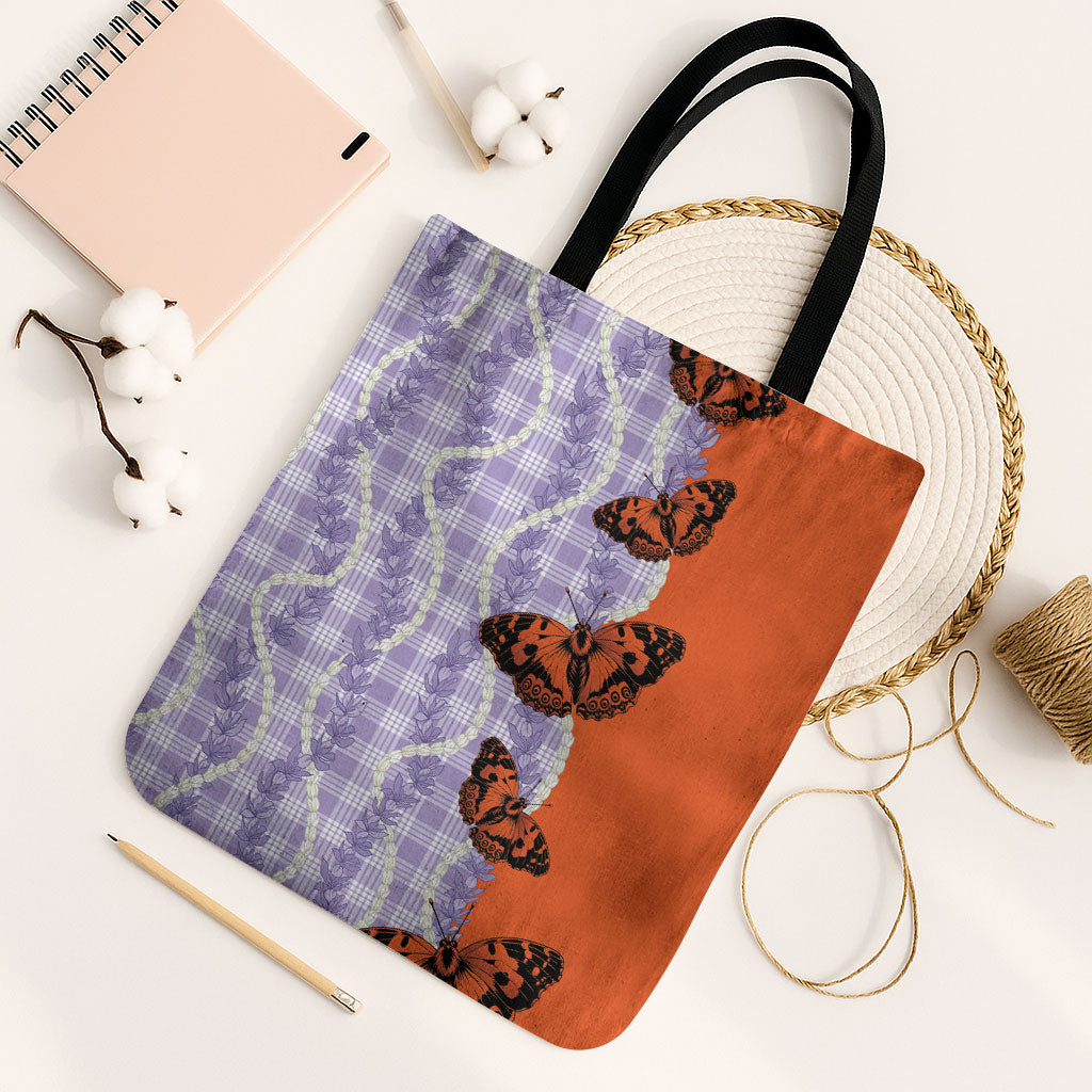 Kamehameha Butterfly Palaka Hawaii Tote Bag Pulelehua Honohono Pikake Lei