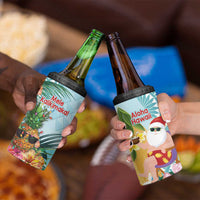 Aloha Hawaii Mele Kalikimaka 4 in 1 Can Cooler Tumbler Chilling Santa With Pineapple - Polynesian Pattern
