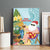 Aloha Hawaii Mele Kalikimaka Canvas Wall Art Chilling Santa With Pineapple - Polynesian Pattern