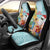 Aloha Hawaii Mele Kalikimaka Car Seat Cover Chilling Santa With Pineapple - Polynesian Pattern