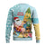 Aloha Hawaii Mele Kalikimaka Ugly Christmas Sweater Chilling Santa With Pineapple - Polynesian Pattern