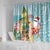 Aloha Hawaii Mele Kalikimaka Shower Curtain Chilling Santa With Pineapple - Polynesian Pattern