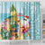 Aloha Hawaii Mele Kalikimaka Shower Curtain Chilling Santa With Pineapple - Polynesian Pattern