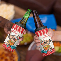 Mele Kalikimaka Hawaii 4 in 1 Can Cooler Tumbler Water-skiing Santa Tropical Vibes