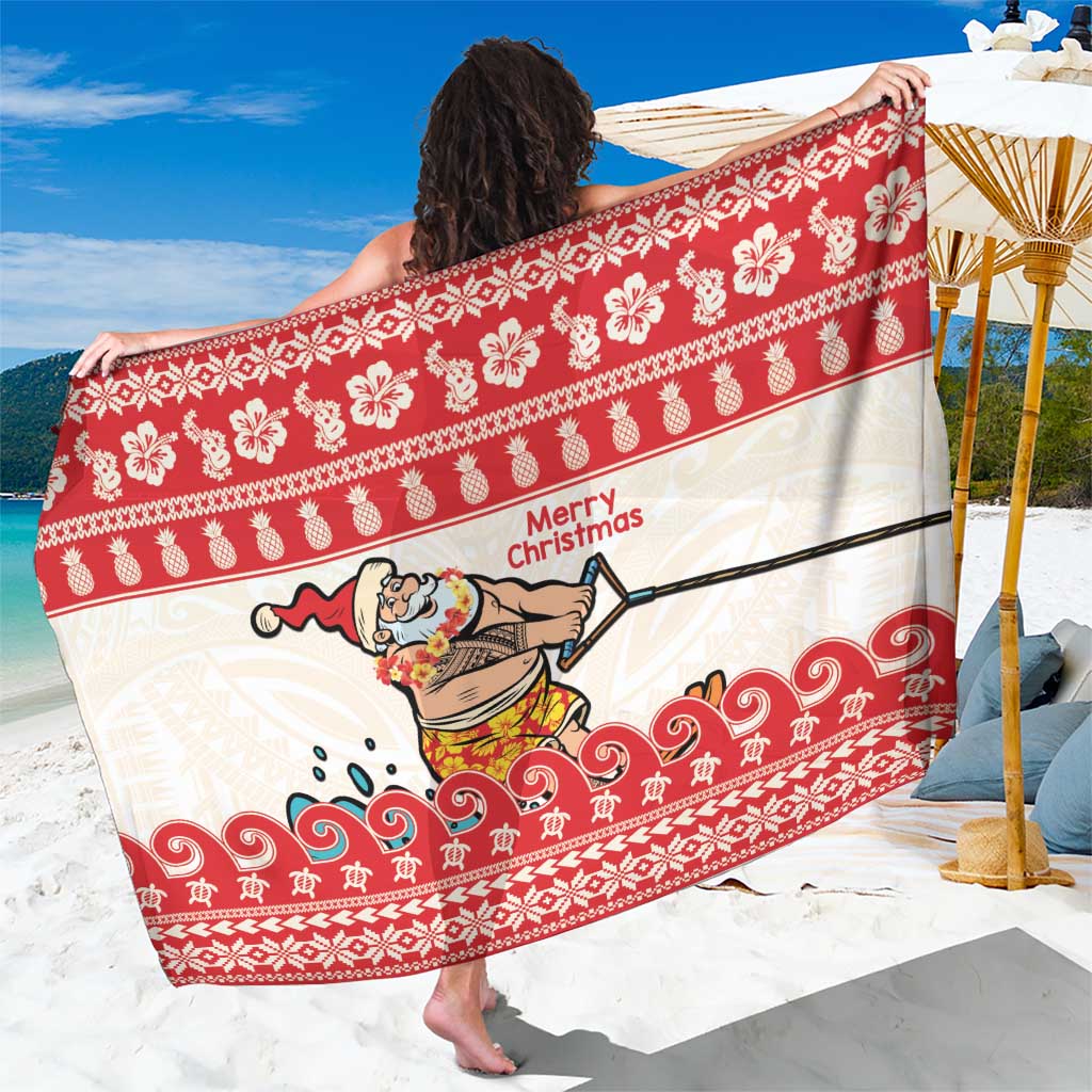 Mele Kalikimaka Hawaii Sarong Water-skiing Santa Tropical Vibes