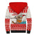 Mele Kalikimaka Hawaii Sherpa Hoodie Water-skiing Santa Tropical Vibes